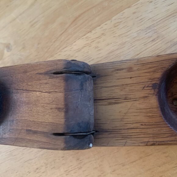 Vintage Antique Wooden Lemon press Juicer Squeezer kitchen primitive old wood - Picture 11 of 16